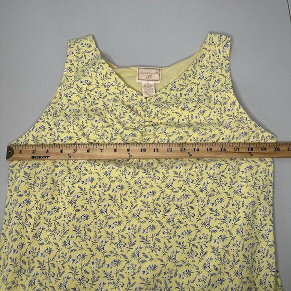 April Cornell Sleeveless Midi Dress Size XL Yellow floral V-Neck Retro - Picture 6 of 12